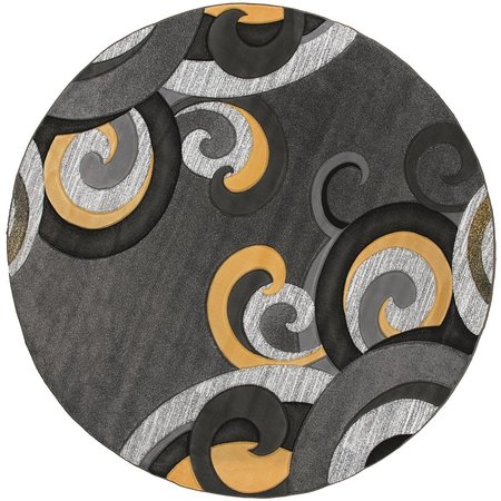 UNITED WEAVERS OF AMERICA 7 ft. 10 in. Bristol Rhiannon Yellow Round Rug 2050 11312 88R